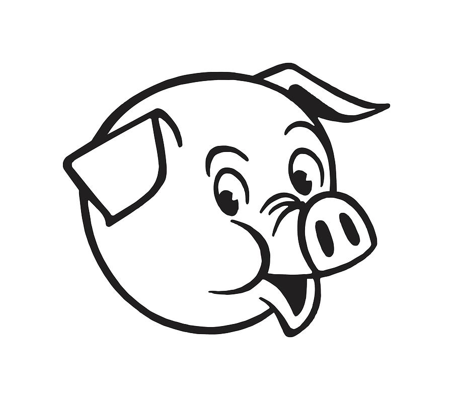 boar head drawing