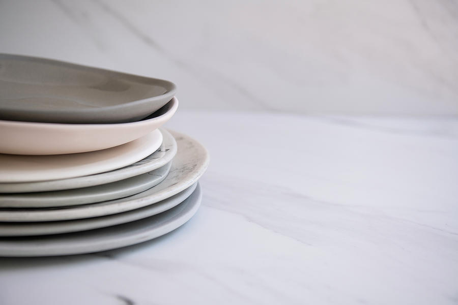 Plate Stack On Marble #3 Photograph by Adel Ferreira Photography