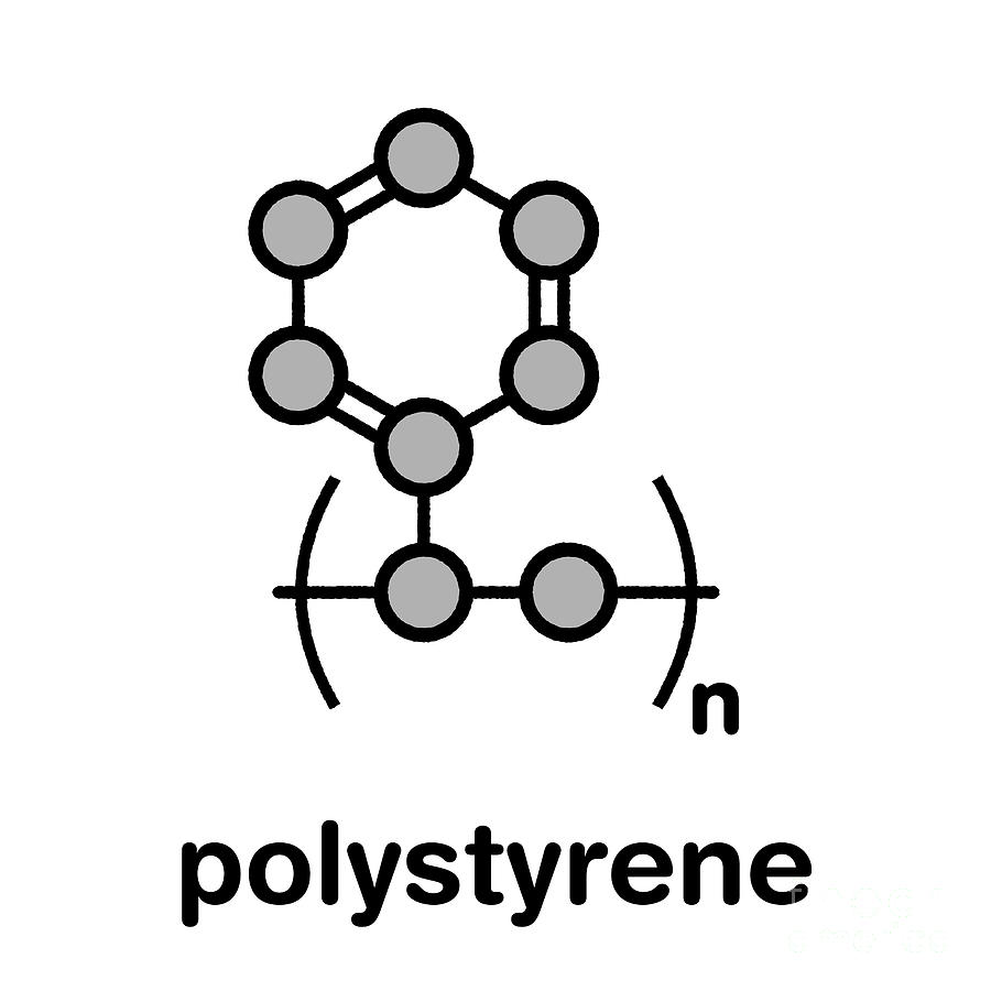 Polystyrene Plastic Chemical Structure Photograph by Molekuul/science ...