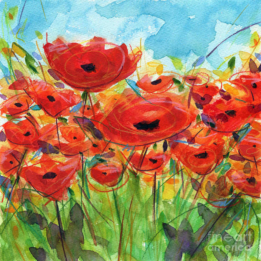 Poppies III Painting by Christine Gilvey - Pixels