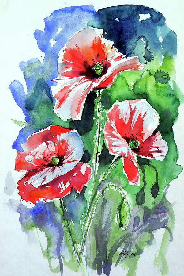 Poppies of summer #3 Painting by Kovacs Anna Brigitta