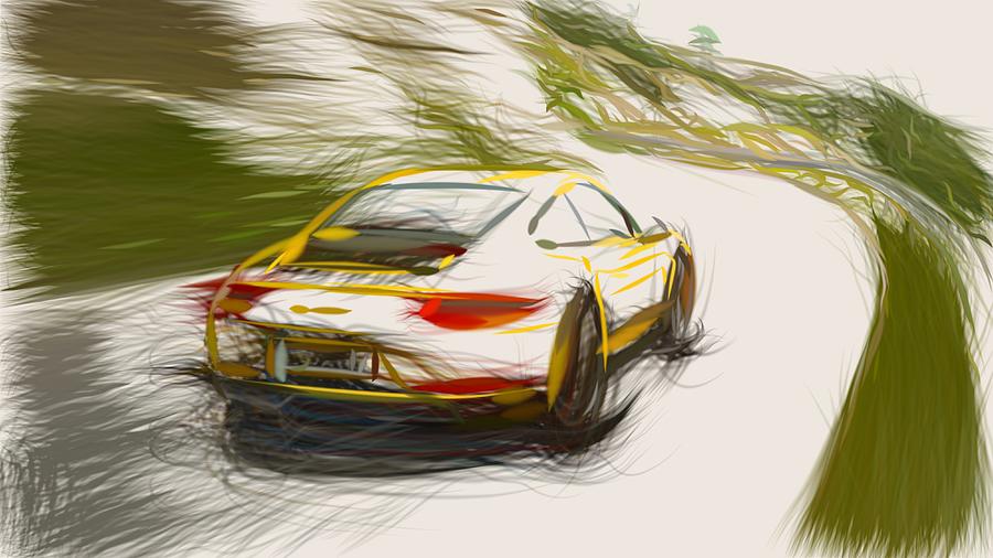 Porsche 911 Carrera T Drawing #4 Digital Art by CarsToon Concept
