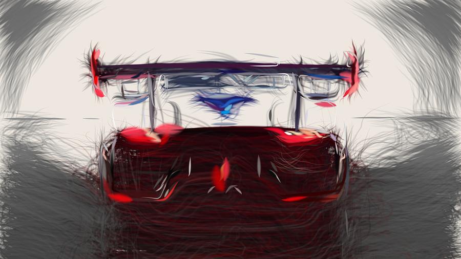 Porsche 935 Drawing #4 Digital Art by CarsToon Concept