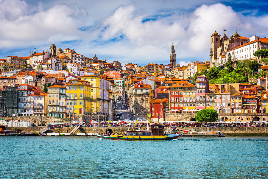 Architecture Photograph - Porto, Portugal Old Town Skyline #3 by Sean Pavone
