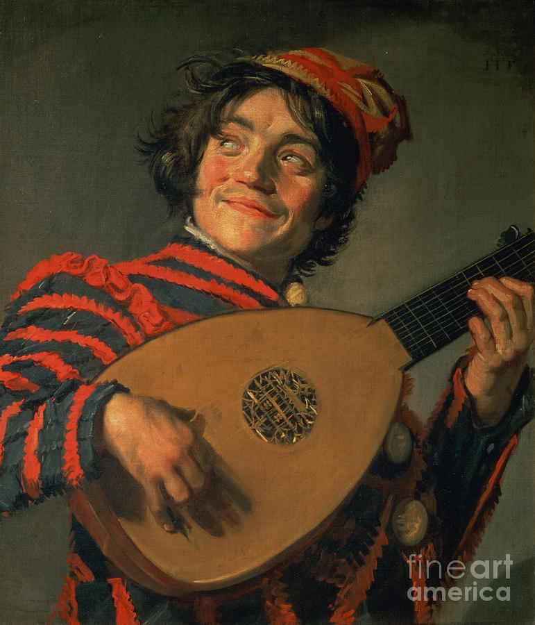 Portrait Of A Jester With A Lute Painting by Frans Hals