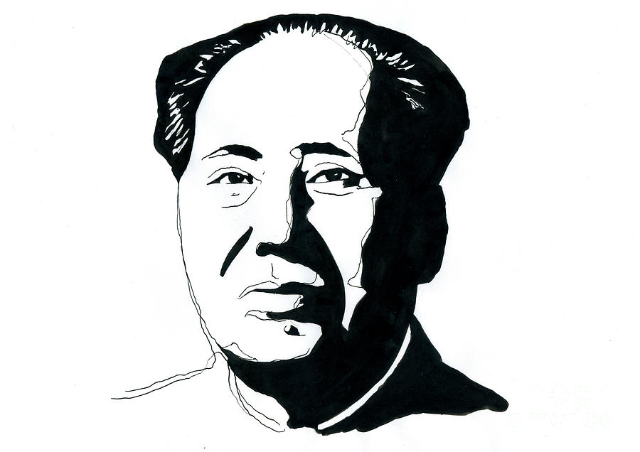 Portrait Of Chinese Communist Revolutionary And The Founding Father Of The Peoples Republic Of China Mao Zedong Painting by Alessandro Lonati