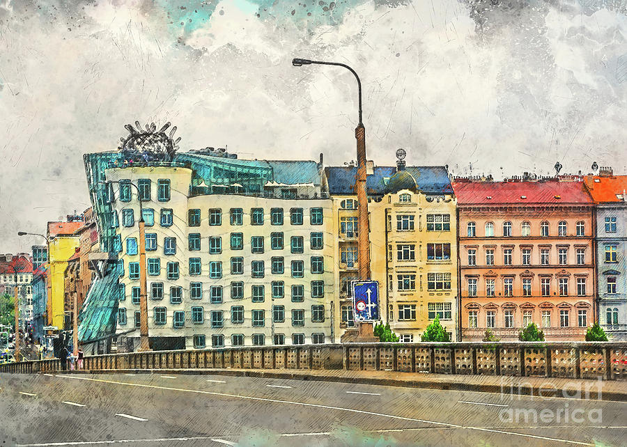 Praha city art #3 Digital Art by Justyna Jaszke JBJart
