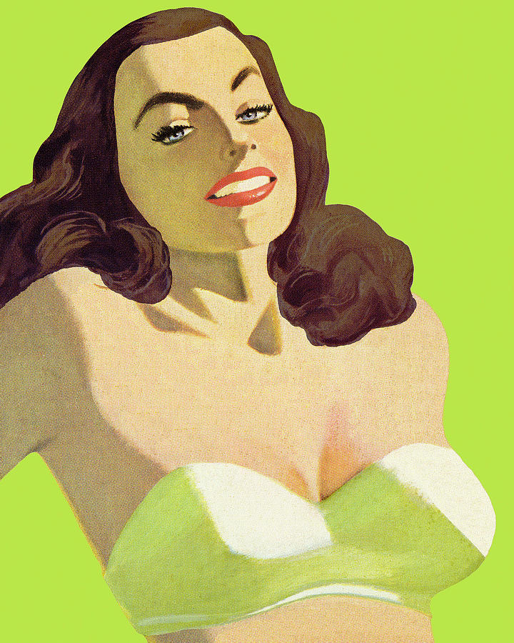 Vintage Drawing - Pretty Woman #3 by CSA Images