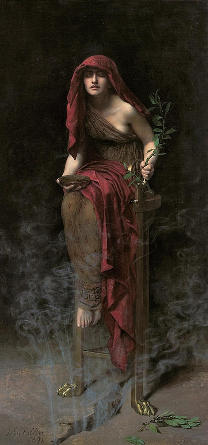 Greek Painting - Priestess of Delphi #3 by John Collier