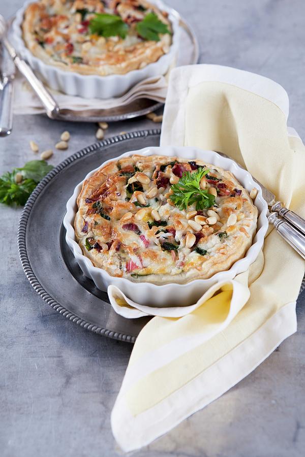 Puff Pastry Quiche With Chard, Bacon, Goats Cheese And Pine Nuts #3 Photograph by Elisabeth Von Plnitz-eisfeld