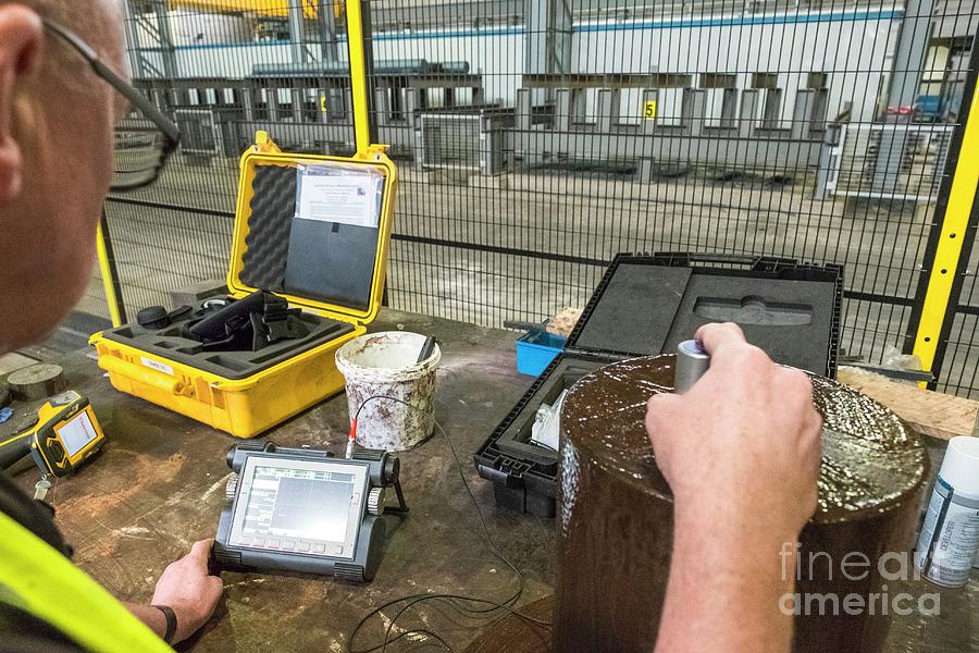 People Photograph - Quality Control In Metalworks by Lewis Houghton/science Photo Library People Photograph - Quality Control In Metalworks by Lewis Houghton/science Photo Library