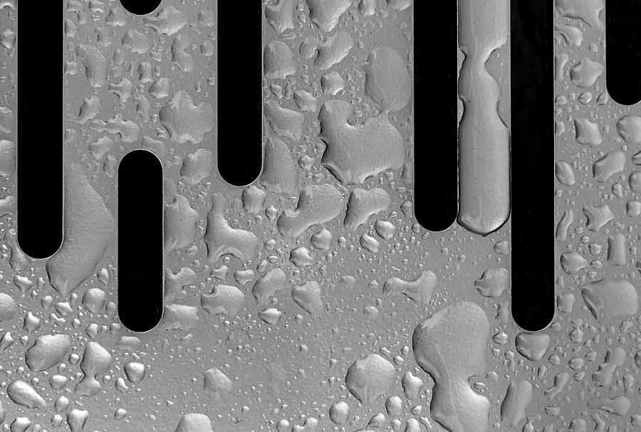 Raindrops on Metal Bench - Detail #3 Photograph by Robert Ullmann
