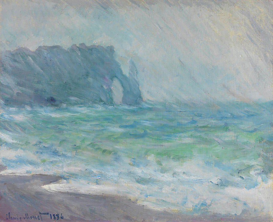 Claude Monet Painting - Rainy weather, Etretat #3 by Claude Monet