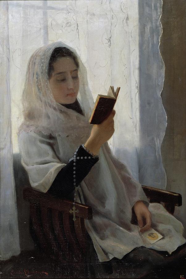 Reading Painting by Joan Llimona - Fine Art America