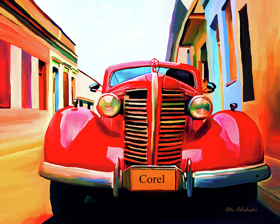 Car Mixed Media - Red Car #3 by Ata Alishahi