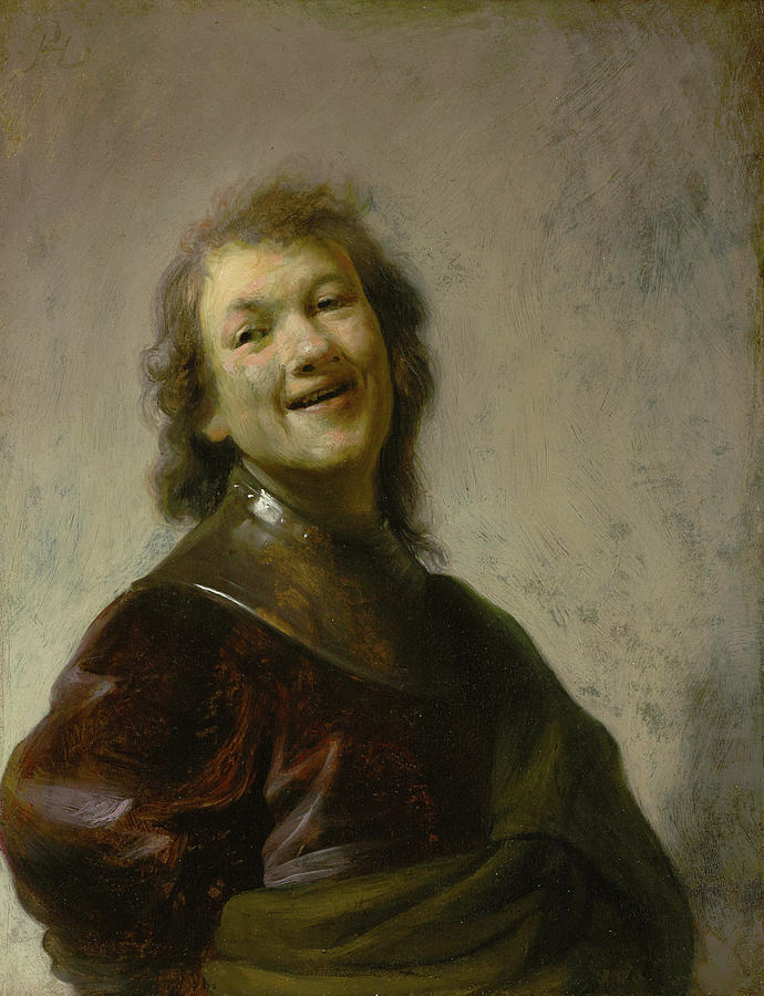 Portrait Painting - Rembrandt Laughing #3 by Rembrandt van Rijn