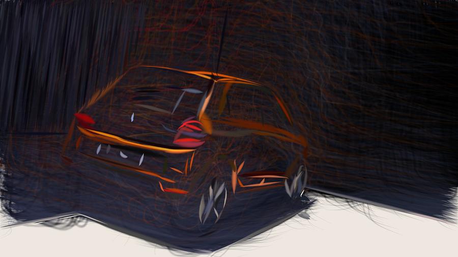 Renault Twingo GT Drawing #4 Digital Art by CarsToon Concept