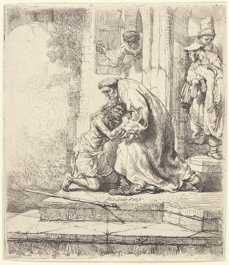 Rembrandt Drawing - Return Of The Prodigal Son by Rembrandt Van Rijn