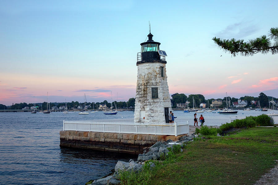 Rhode Island, Newport, Goat Island, Newport Island Light #3 Digital Art by Lumiere