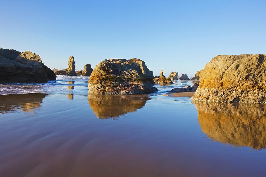 Rock Formations At Low Tide On Bandon #3 Photograph by Craig Tuttle / Design Pics
