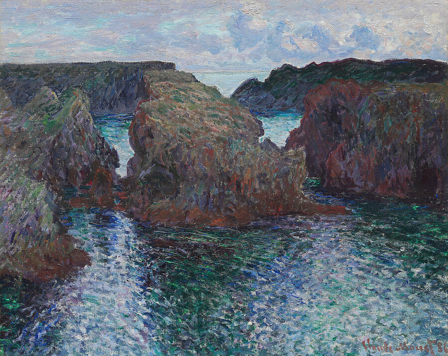 Rocks at Port-Goulphar, Belle-Ile, from 1886 Painting by Claude Monet