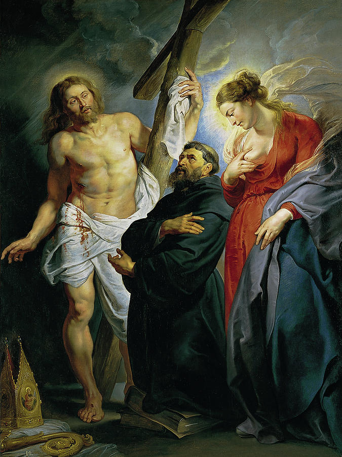 Saint Augustine between Christ and the Virgin 3 by Peter Paul Rubens