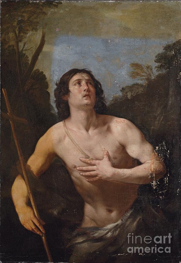 Nude Painting - Saint John The Baptist In The Wilderness by Guido Reni