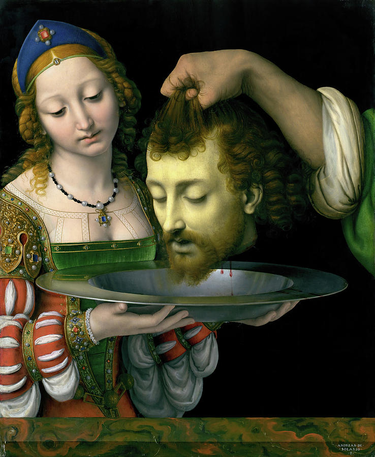 Salome with the Head of Saint John the Baptist. Painting by Andrea Solario