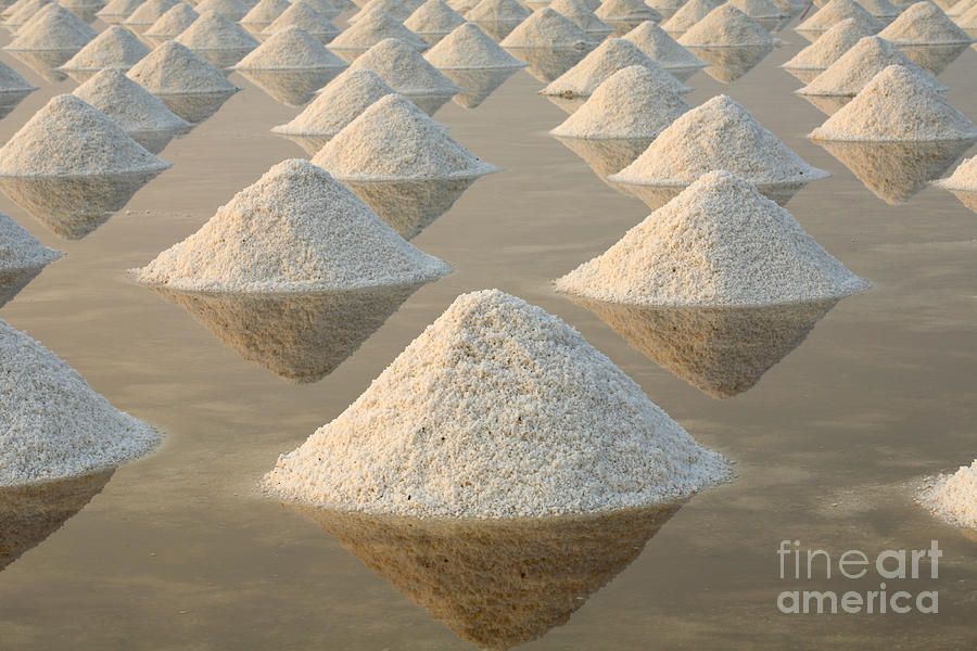 Pile Photograph - Salt Fields, Phetchaburi, Thailand by Isarescheewin Pile Photograph - Salt Fields, Phetchaburi, Thailand by Isarescheewin