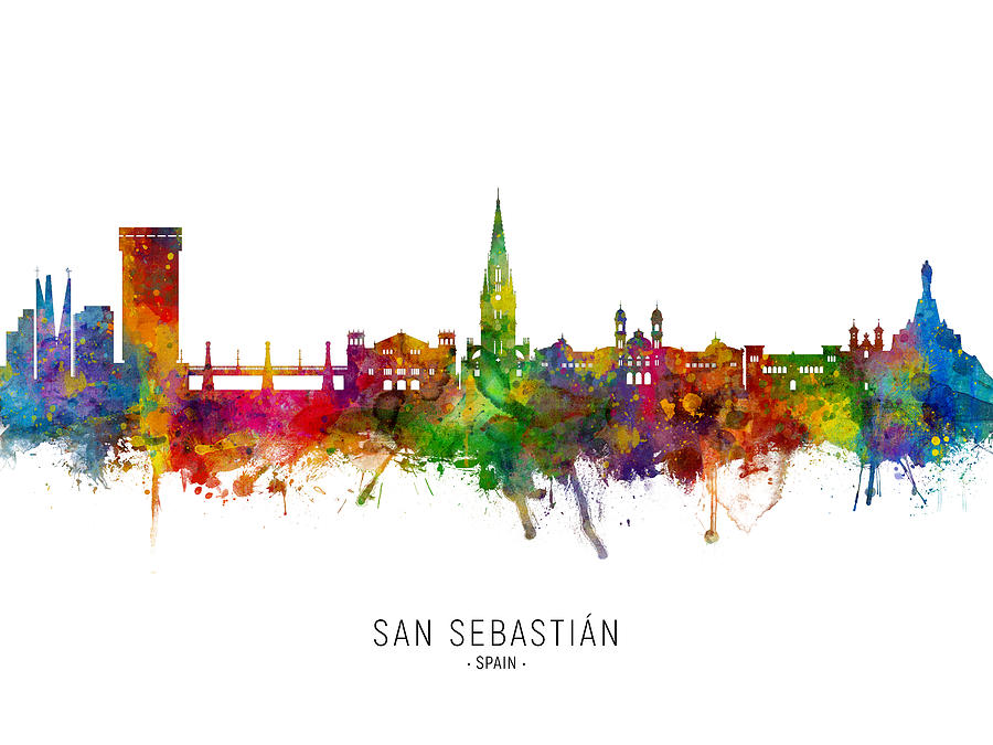 San Sebastian Spain Skyline #3 Digital Art by Michael Tompsett