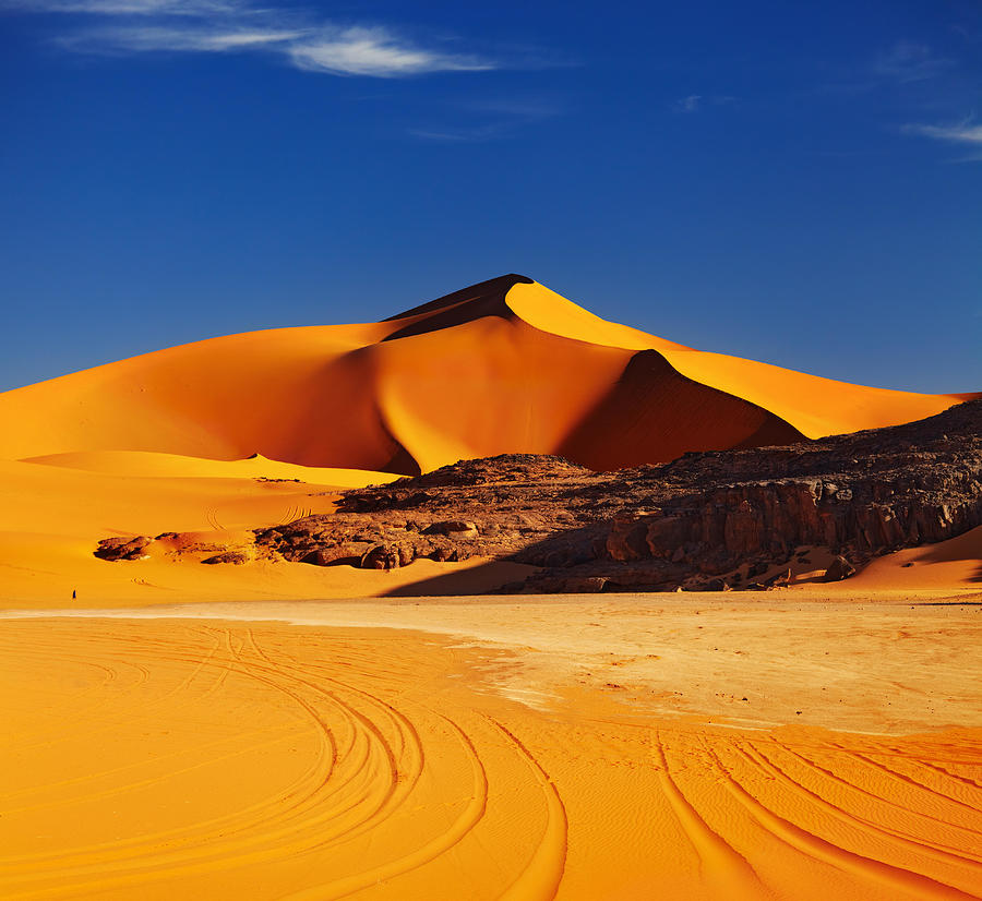 Landscape Photograph - Sand Dune In Sahara Desert At Sunset #3 by DPK-Photo