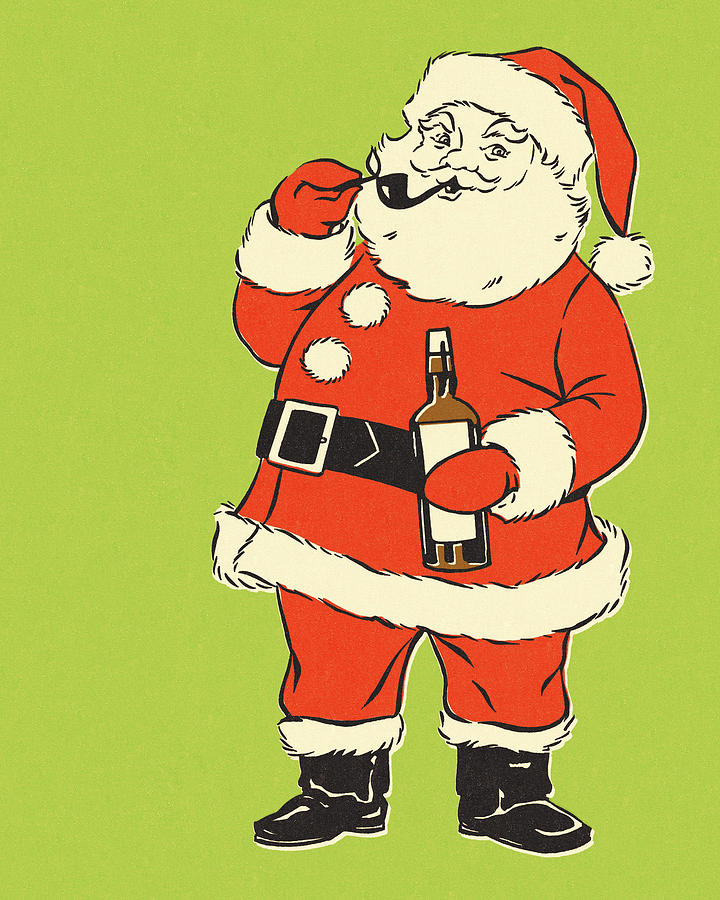 Christmas Drawing - Santa Claus #3 by CSA Images