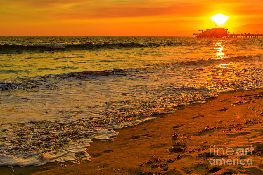 Santa Monica Pier sunset #3 Photograph by Benny Marty