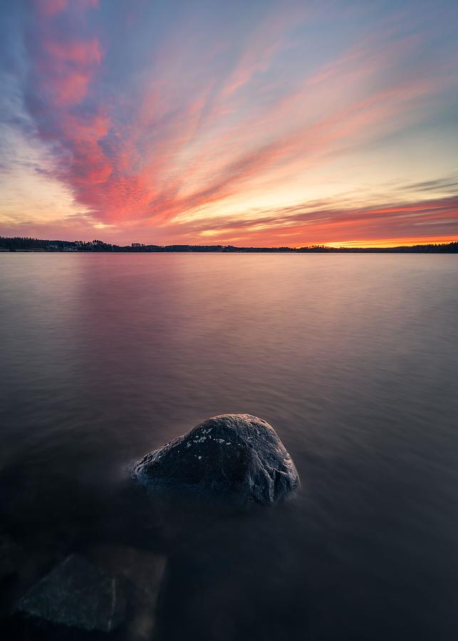 Scenic Sunset With Peaceful Lake Photograph by Jani Riekkinen - Fine ...