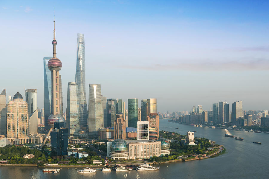 Shanghai Skyline City Scape, Shanghai Photograph by Prasit Rodphan ...