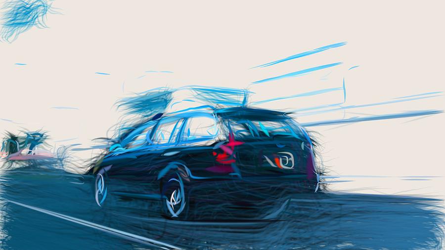 Skoda Octavia RS Combi Draw #3 Digital Art by CarsToon Concept
