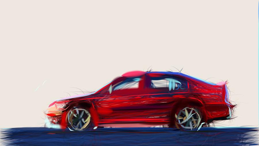 Skoda Octavia RS Draw #3 Digital Art by CarsToon Concept