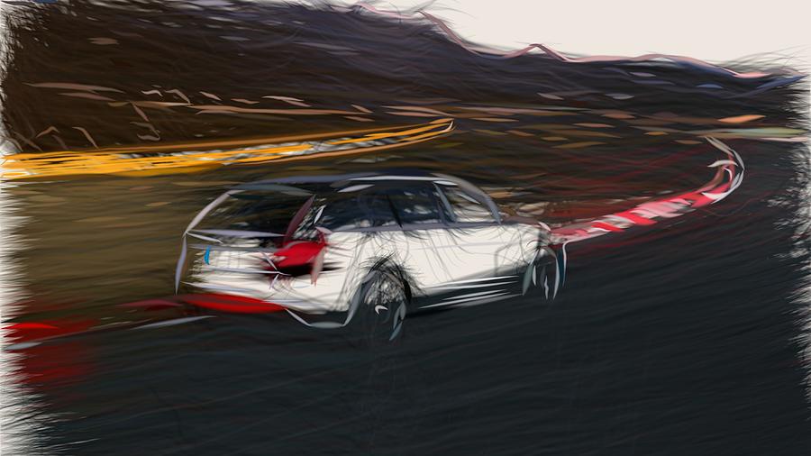 Skoda Octavia RS Drawing #4 Digital Art by CarsToon Concept
