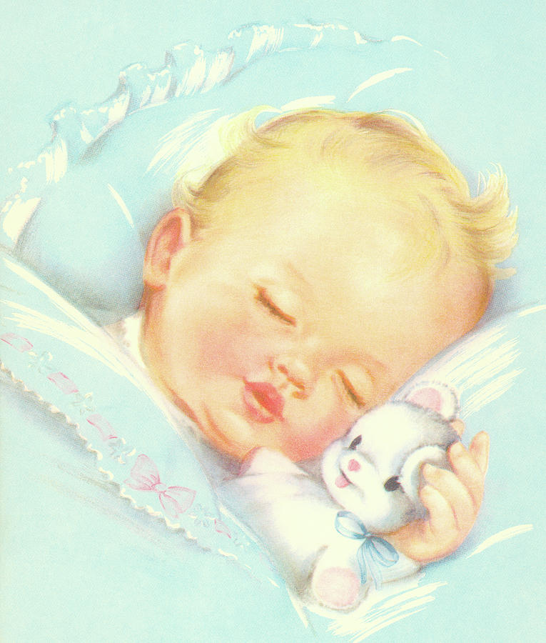 Sleeping Baby Drawing by CSA Images - Fine Art America