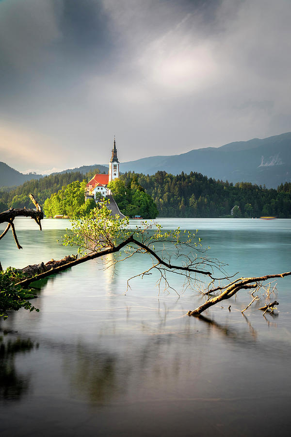 Slovenia, Upper Carniola, Bled, Bled Lake At Blue Hour #3 Digital Art by Francesco Russo
