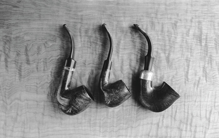 3 Smoking Pipes on Maple Photograph by Andrew Pacheco