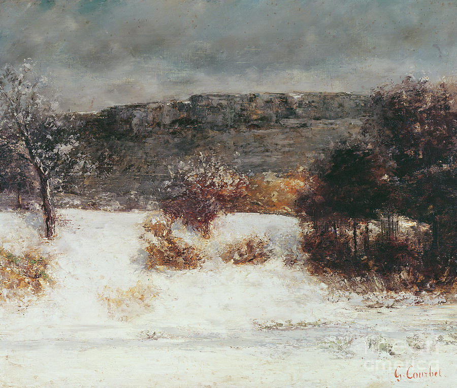 Snowy Landscape Painting by Gustave Courbet - Fine Art America