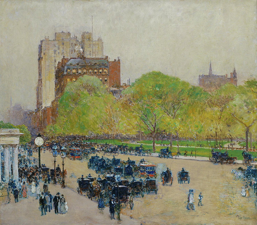 Childe Hassam Painting - Spring Morning in the Heart of the City #3 by Childe Hassam