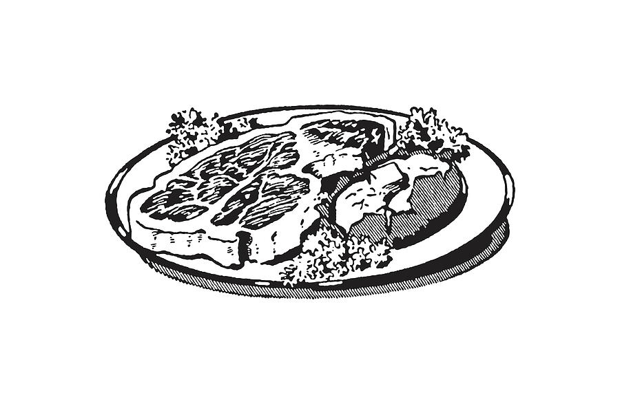 Steak Dinner Drawing by CSA Images Fine Art America