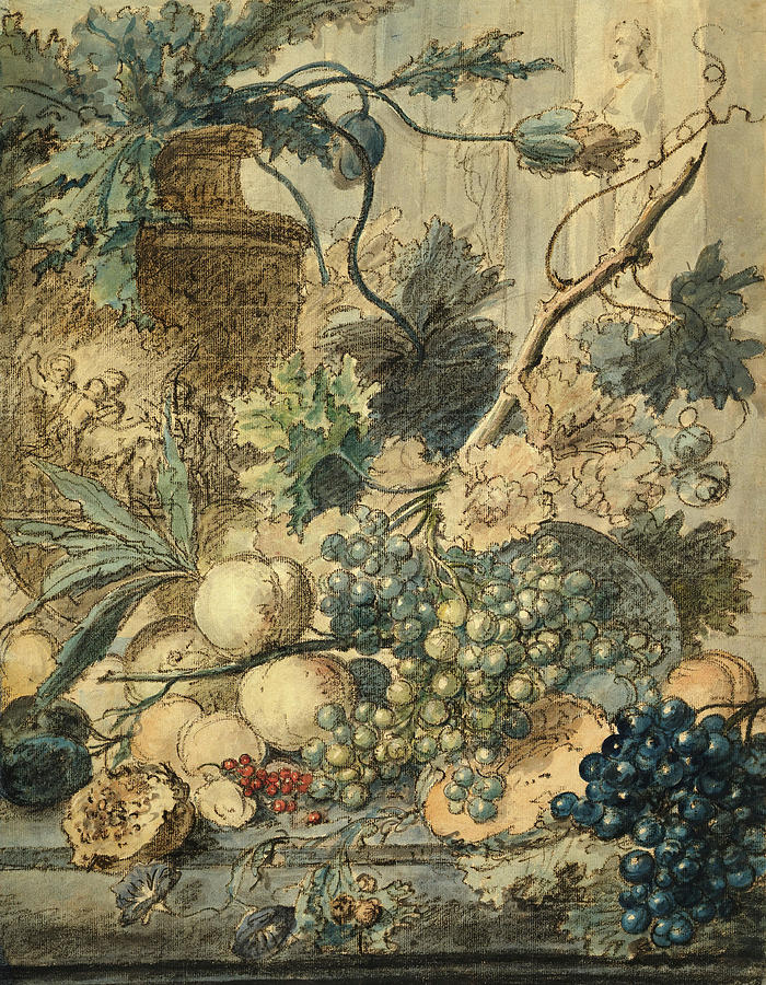 Still Life With Fruit. #3 Painting by Jan Van Huysum