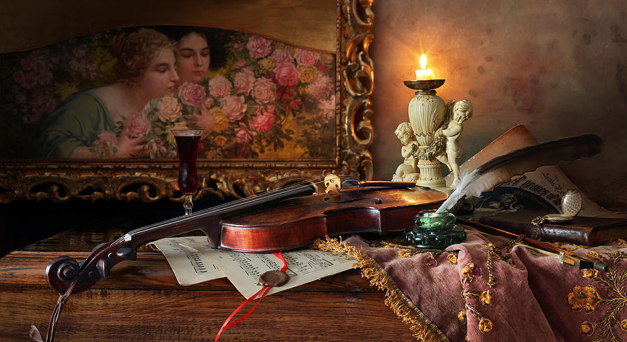 Still Life With Violin And Picture #3 Photograph by Andrey Morozov