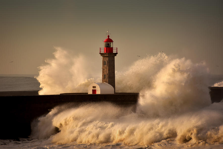 Lighthouse Photograph - Strength Of The Sea #3 by Jos Augusto Suzano Magalhes