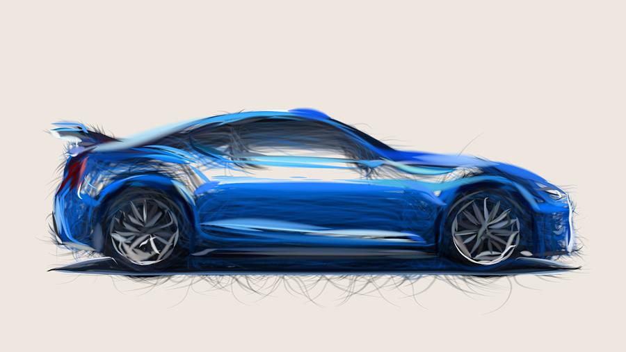 Subaru BRZ STI Draw #5 Digital Art by CarsToon Concept