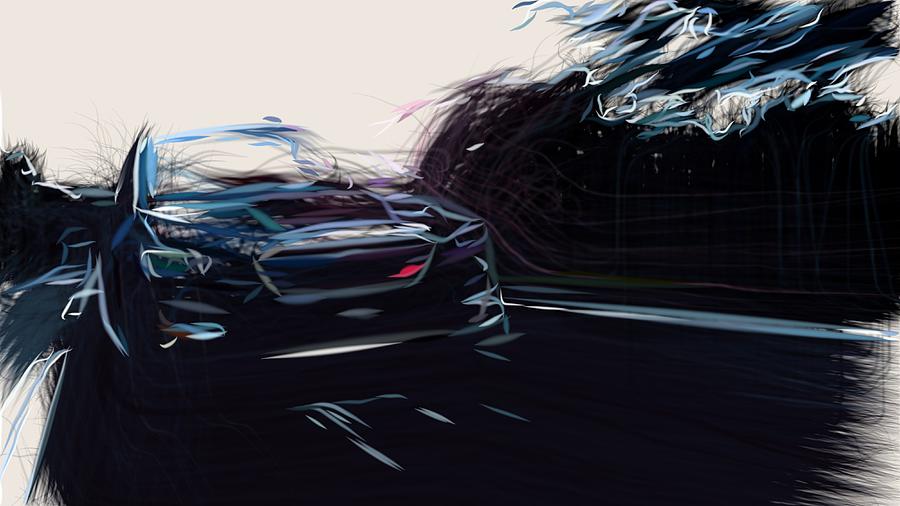 Subaru Levorg STI Sport Draw #4 Digital Art by CarsToon Concept