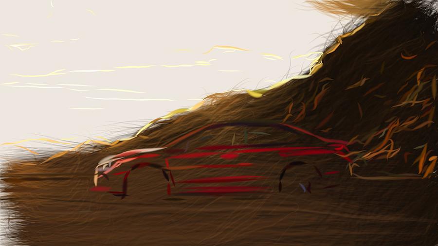 Subaru WRX Drawing #4 Digital Art by CarsToon Concept